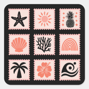 Briefmarke Quadratischer Aufkleber