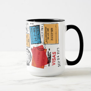 Briefmarke Reisedesign Tasse