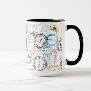 Briefmarke Reisedesign Tasse