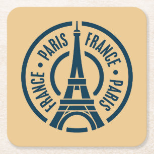 Briefmarke Reisen, Paris Frankreich Rechteckiger Pappuntersetzer