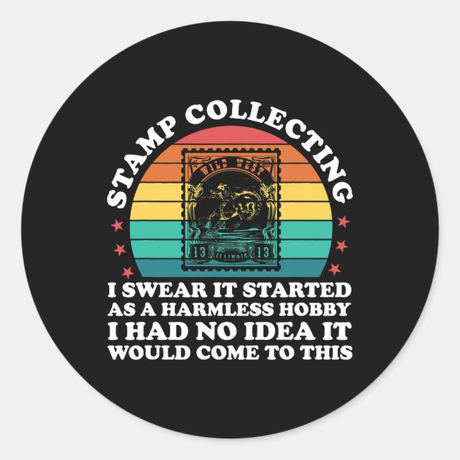 Briefmarke sammeln, schwöre ich, es fing an als un runder aufkleber (Vorderseite)