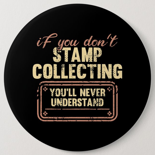 Briefmarke Sammler der Funny Briefmarke Philatelie Button (Vorderseite)