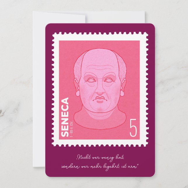 Briefmarke Seneca -   Einladung (Vorderseite)