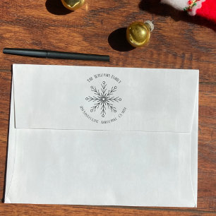 Briefmarke Snowflake Winter Family Rubber Gummistempel