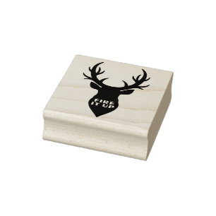 BRIEFMARKE - Stag + Feuer Es Up Art Briefmarke Gummistempel