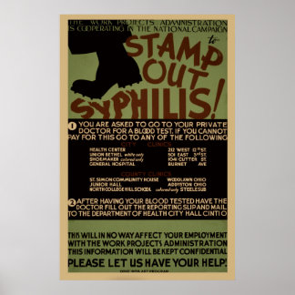 Briefmarke Syphilis Vintages WPA Health Poster