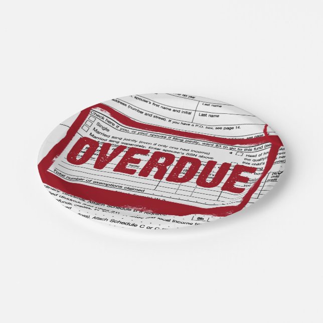 Briefmarke über den steuerlichen Rahmen Pappteller (Schrägansicht)