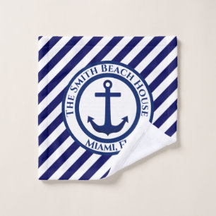 Briefmarke und Diagonale Streifen Badhandtuch Set
