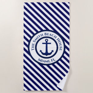 Briefmarke und Diagonale Streifen Strandtuch