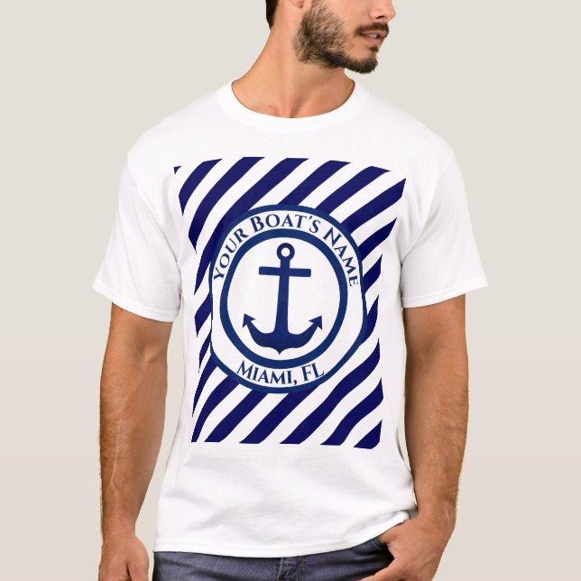 Briefmarke und Diagonale Streifen T-Shirt (Vorderseite)