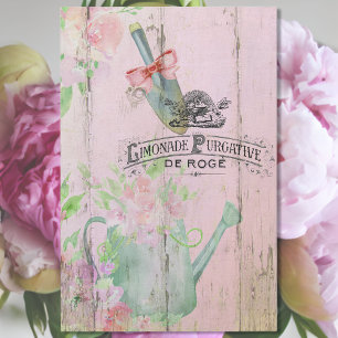 Briefmarke und Gartenwerkzeuge im Frühjahr Seidenpapier