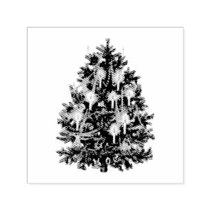 Briefmarke VINTAGE CHRISTMAS BAUM Permastempel