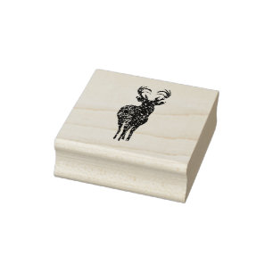 Briefmarke Vintager Blick auf Hirsche Gummistempel