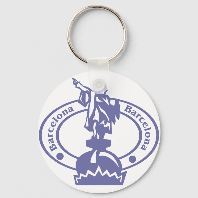 Briefmarke von Barcelona Schlüsselanhänger (Vorderseite)