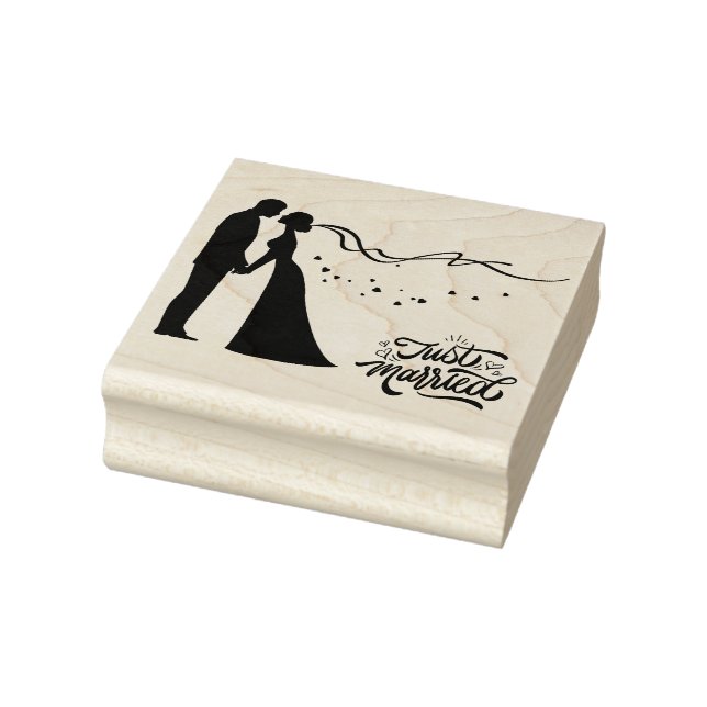 Briefmarke von Braut und Groom, nur verheiratet Gummistempel (Stempel)