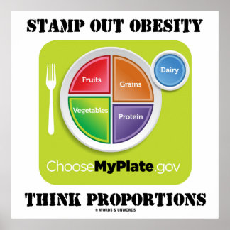 Briefmarke von Fettleibigkeit Think Proportionen ( Poster