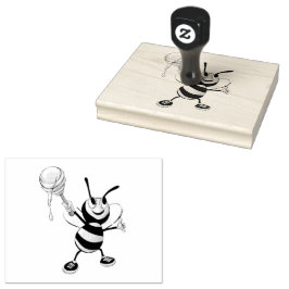 Briefmarke von Orangen- und Schwarzhonigbienenkaut Gummistempel