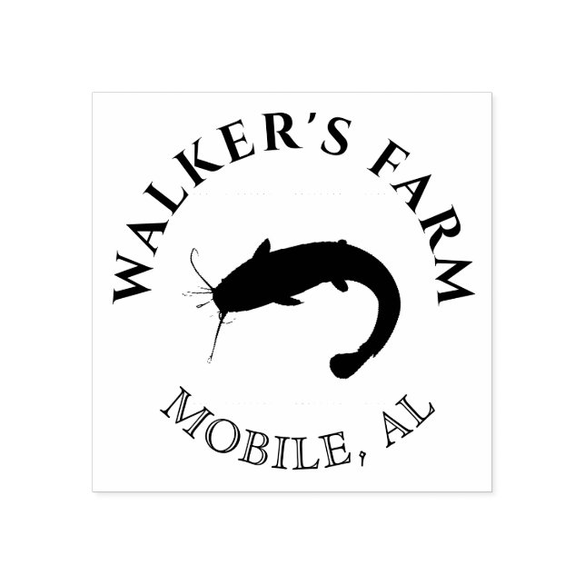 Briefmarke von Vintagen Katfischen Gummistempel (Prägung)