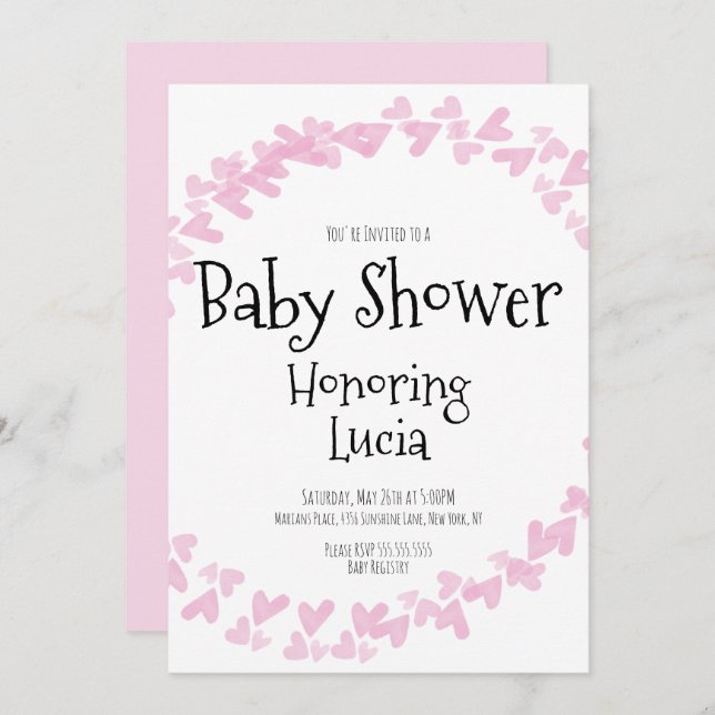 Briefmarke Wasserfarbe Kinderdusche Einladung (Vorne/Hinten)