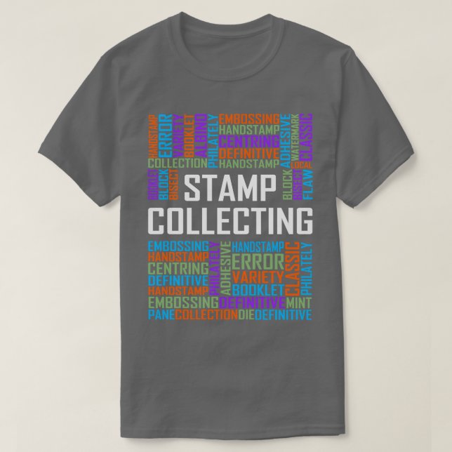 Briefmarke Wortsammeln T-Shirt (Design vorne)