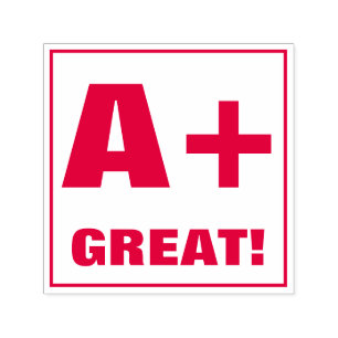 Briefmarke zur Lehrerbewertung: A+, GROSS! Permastempel