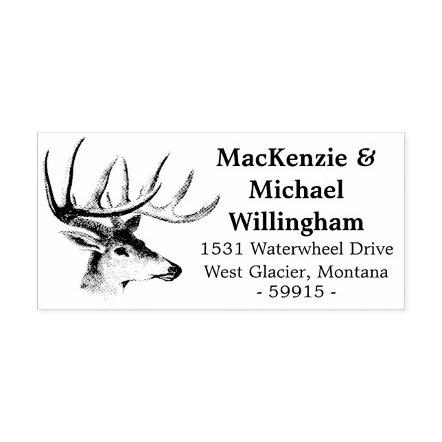 Briefmarke zur Rücksendeadresse von Buck Head Self Permastempel (Design)