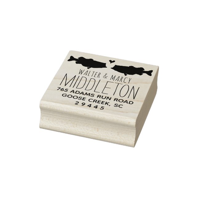 Briefmarke zur Rücksendeadresse von Fischen - Hoch Gummistempel (Stempel)