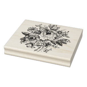 Briefmarke zur Vintagen französischen Rose Gummistempel