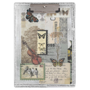 Briefmarken Antike Ephemera Decoupage Klemmbrett