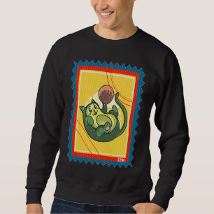 Briefmarken Gemüse Katze Avocado Sweatshirt