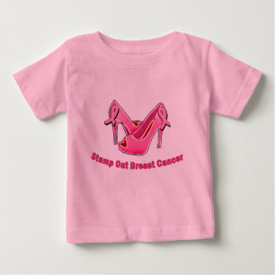 Briefmarken-heraus Brustkrebs-Stiletts Baby T-shirt