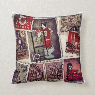 Briefmarken-Sammlungthrow-Kissen Kissen