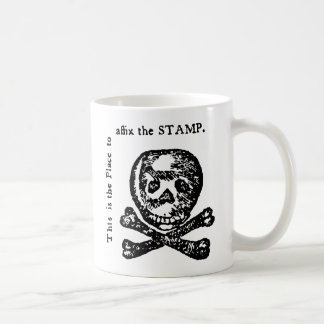 Briefmarken-Taten-Satire Tasse