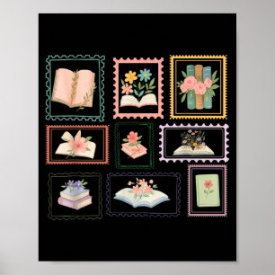 Briefmarkenbuch Bücherwurm Briefmarken Lesen Liebh Poster