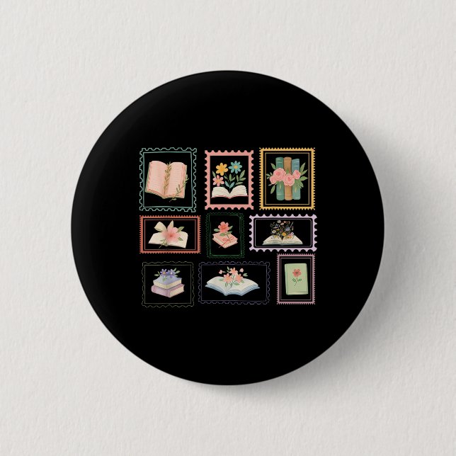Briefmarkenbuch Bücherwurm Briefmarkenliebhaber Le Button (Vorderseite)
