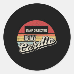 Briefmarkensammeln ist mein Cardio Vintage Retro Runder Aufkleber