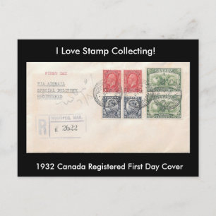 Briefmarkensammeln Postkarte 1932 Kanada FDC
