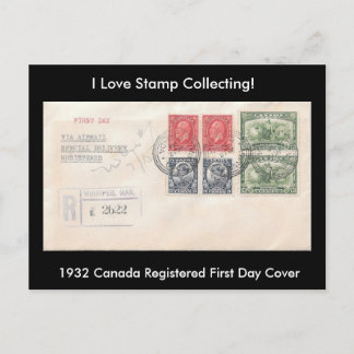 Briefmarkensammeln Postkarte 1932 Kanada FDC