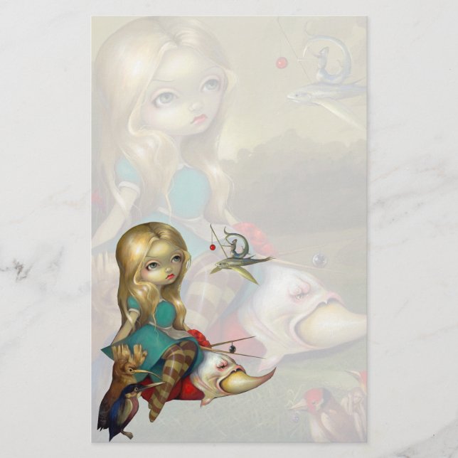 Briefpapier "Alices und der Bosch Vögel" (Vorderseite)