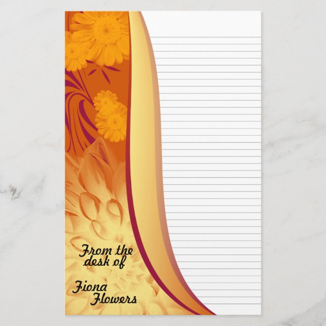 Briefpapier-Briefpapier gezeichnet, orange Briefpapier (Vorderseite)