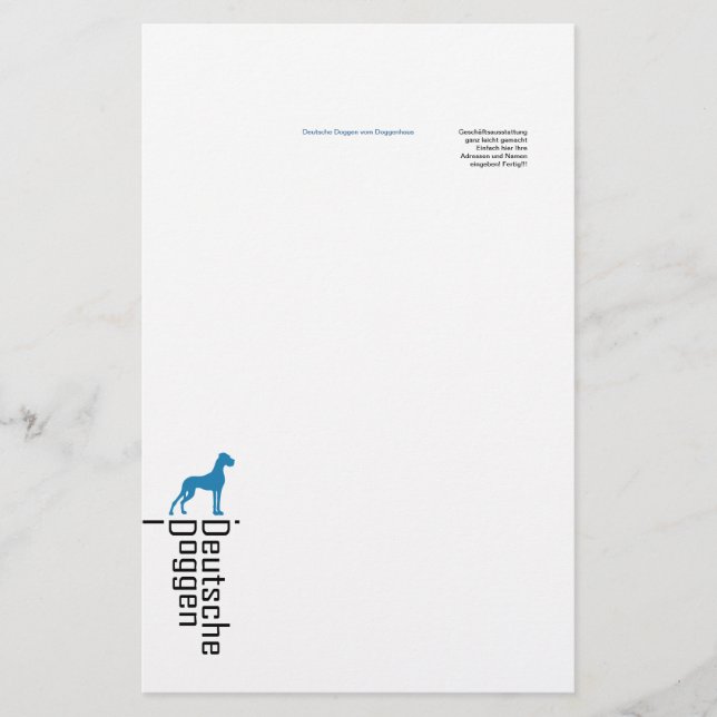 Briefpapier Deutsche Doggen (Vorderseite)