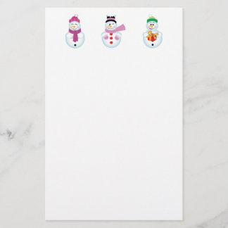 Briefpapier mit 3 Schneemännern