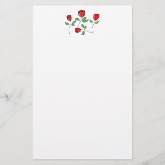 Briefpapier mit Rosen-Titel