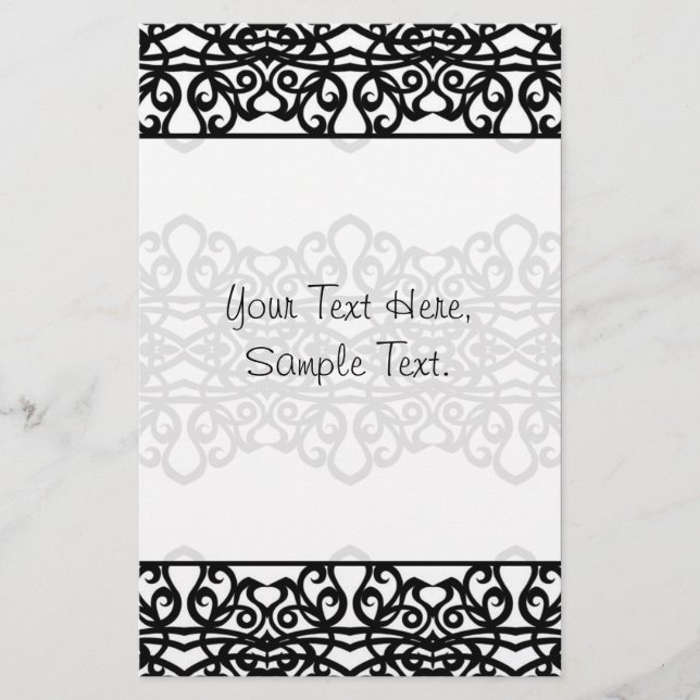 Briefpapier-Spitze-Stickerei-Entwurf Briefpapier (Vorderseite)