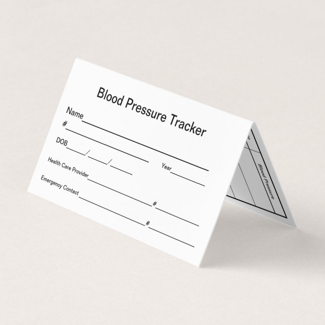 Brieftasche für den Blutdruck Visitenkarten (Vorderseite)