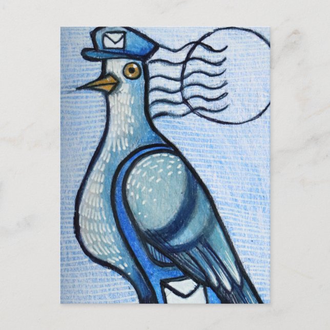 Brieftauben-Post-Humor Postkarte (Vorderseite)