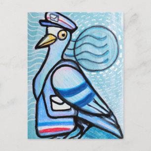 Brieftaubenpost Humor Postkarte