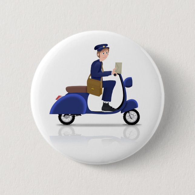 Briefträger auf Roller Button (Vorderseite)