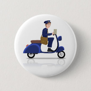 Briefträger auf Roller Button
