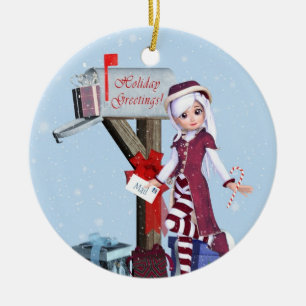 Briefträger Elf Mailbox und Geschenke Ornament